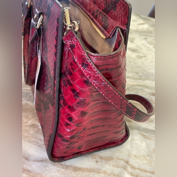 MICHAEL KORS Cinnabar Anaconda Selma Large Tote Purse - Picture 8 of 16
